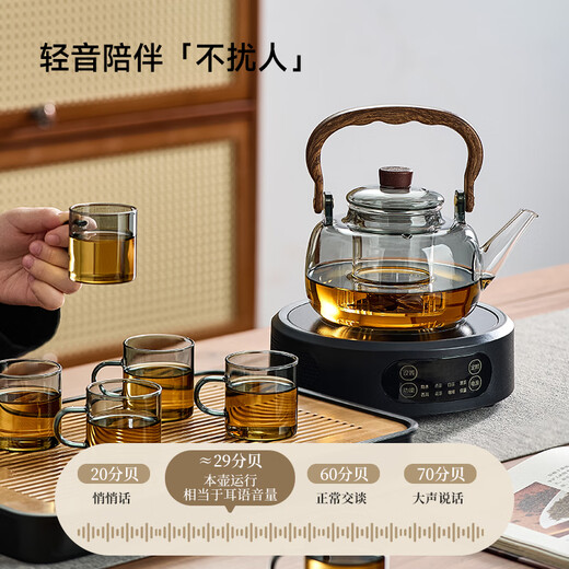 YIHUTEA Electric Ceramic Stove Tea Maker Tea Stove Home Tea Making Electric Ceramic Stove Small Home Office Around the Stove Tea Making Set Obsidian Black 1500 Watt Stove