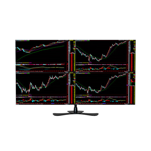 WAN HE XING multi-screen computer, one machine, four screens, special computer host for stock trading, stock market reading, foreign exchange assembly, desktop computer, full set of futures, super version, 15th generation U5 32G 1000G丨black bracket, 24-inch HD monitor, complete set (including door-to-door installation)