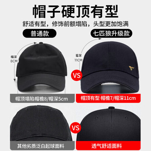 Septwolves hat men's baseball cap men's peaked cap men's hat casual outdoor sun hat sports hat royal blue gold label 95% of people choose