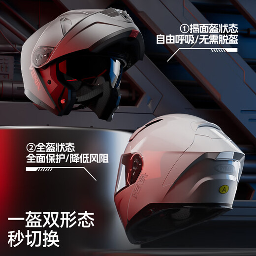 YEMA (YEMA) 3c certified motorcycle helmet for men and women, winter motorcycle full-face helmet, all seasons 932S, ceramic white L