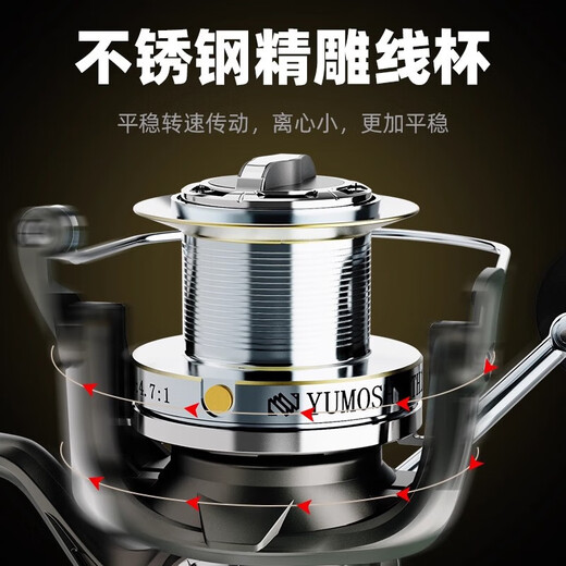 Anchor fishing wheel long-distance casting special spinning wheel without gap sea rod anchor rod sea fishing all-metal line cup 10000 type fish wheel long-distance casting wheel TH silver 12000