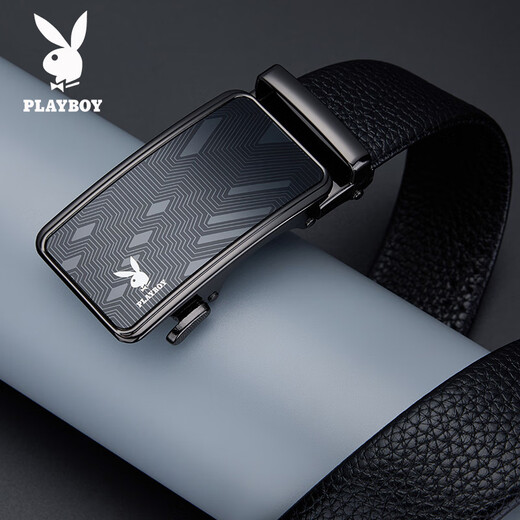 Playboy (PLAYBOY) men's belt genuine cowhide belt for young and middle-aged people with automatic buckle casual pants belt business versatile gift for boyfriend and husband