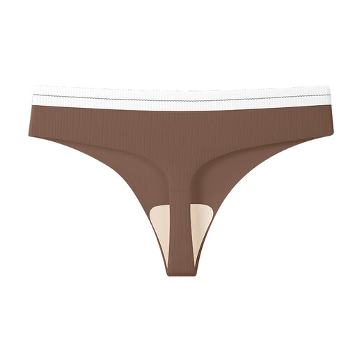 Chengyang invisible seamless thong underwear for women 7a one piece sexy women's sports fitness t-pants coffee M