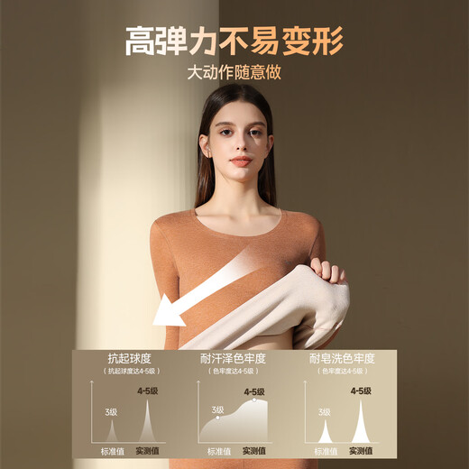 猫人（MiiOW）无痕保暖内衣女士腈纶发热打底上衣厚款羊绒蚕丝秋衣秋裤套装 【无痕速暖 轻松过冬】蜜橙色(单上衣) L 【建议重100-120斤】