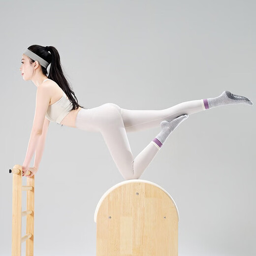 BIBK Japanese Yoga Socks Pilates Socks Double Layer Medium Tube New Sweat-Absorbent Breathable Adhesive Anti-Slip Sports Fitness Socks Yunshui Blue