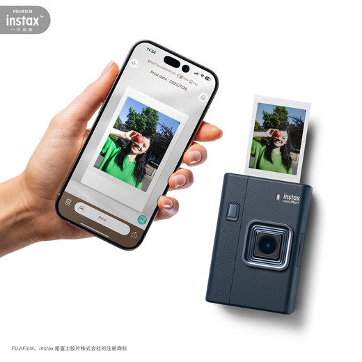 INSTAX Fuji Digital Analog Single Imaging Camera Liplay+ Midnight Blue