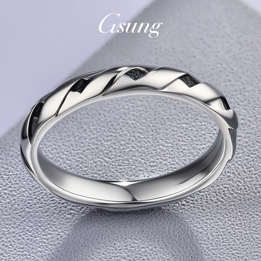 GsunG platinum rhombus ring for men PT950 pure white gold rhombus black gold bracelet for girls fashionable and exquisite ring. Priced by gram. Contact before bidding.