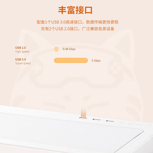 Colorful Orange Cat customized host 14600KF/230F RTX5060Ti 5070Ti desktop computer water-cooled chicken game AI live broadcast design DIY assembly machine equipped with 6丨14600KF+RTX5070Ti 16G丨32GB (16G*2) DDR5 memory