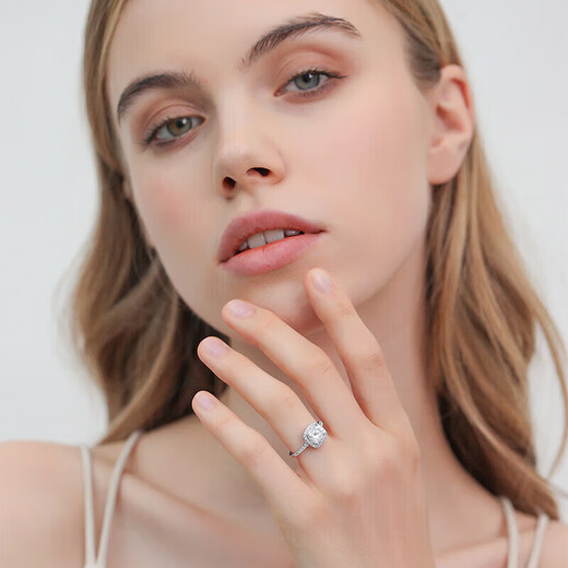 DR Moissanite Diamond Ring 1 Carat Women's Ring Couple Ring Pair of Wedding Rings Showing Diamond Proposal Wedding Valentine's Day Birthday Gift Diamond Ring - 1 Carat Live/Closed