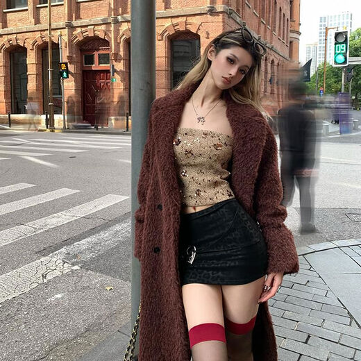 PrettyDragon glitter sequins embroidered flowers small fragrant style tube top short slim fit inner sleeveless top for women glitter khaki ready stock S S