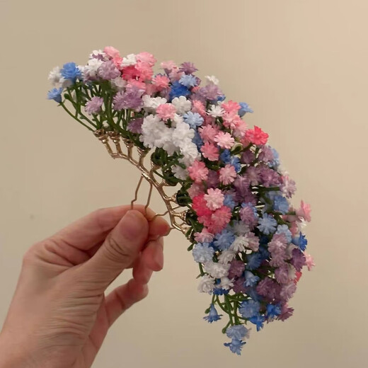 Baby's Gypsophila Hairpin Liu Yifei's Dinner Same Style Hair Accessory Simulated Flower Hairpin Hairpin Bridal Photography Head Flower Hair Accessory FJ173-Gypsophila Flower Hairpin