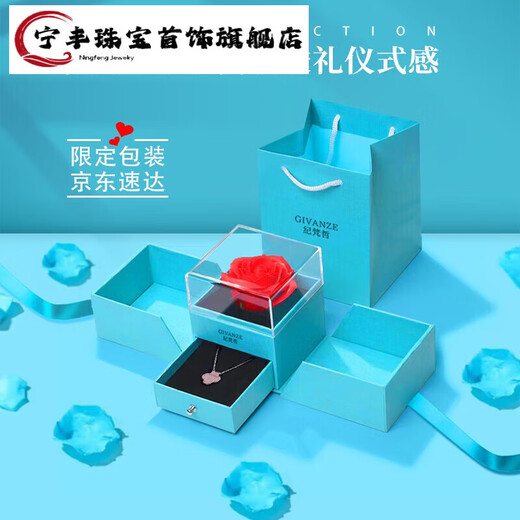 Ningfeng Light Luxury Platinum One Carat Moissanite Necklace Women's Gold Pendant Jewelry Birthday Gift for Girlfriend