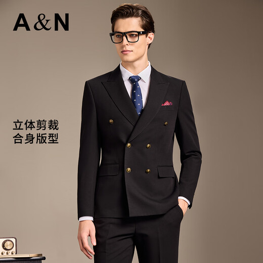 Antonio retro style & two-piece suit, slim double-breasted formal suit for men, wedding suit, classic business suit for men