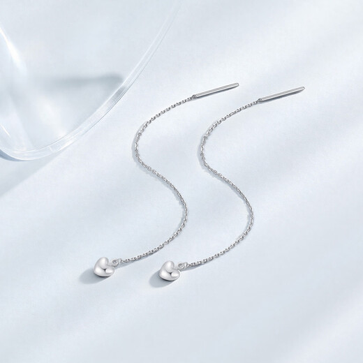 Chao Acer Platinum Love Platinum Ear Wire for Women PT950 Platinum Earrings Light Luxury High-end Birthday Gift Priced at 90 Yuan Single Model 0.5g