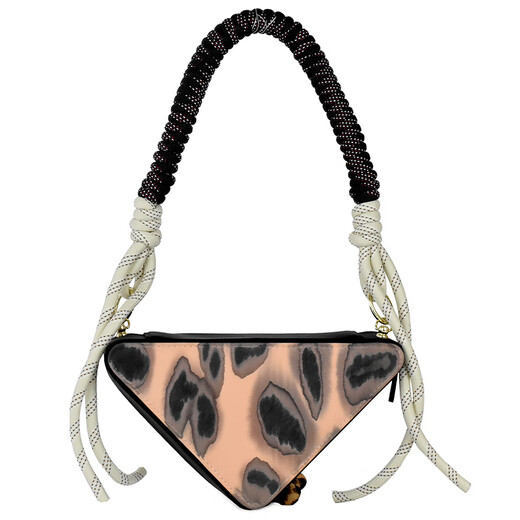 PRADA Customized Cosmetic Bag Flower Pendant Leopard Fashion Ins Style Workwear Niche Design Western Fashion American Handbag Flower Pendant Leopard-Black Panther Pattern Gift Box