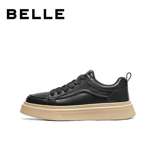 Belle men's shoes thick sole heightening retro white shoes 25 autumn new sports and leisure sneakers A2259CM5 black single 41