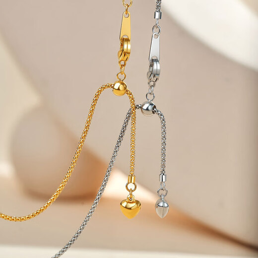 Meluxe 18K gold necklace AU750 corn chain plain gold chain extension birthday gift yellow 18K gold about 3g, length 50cm