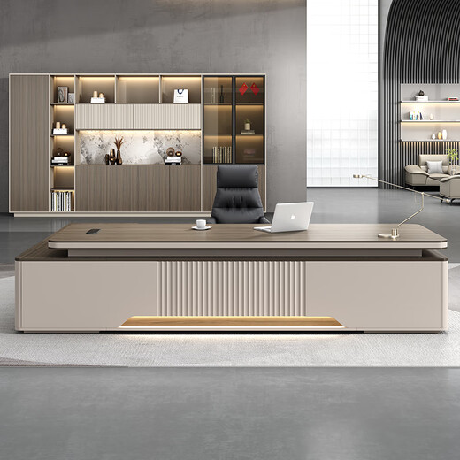 Guiqiu boss desk office desk and chair combination simple and modern president desk supervisor desk manager desk boss president table 2 meters boss table + chair + 2.4 meters bookcase