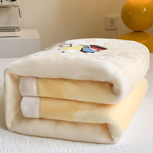 Guhe Children's Blanket Kindergarten Nap Winter Thickened Baby Double-layer Baby Cover Blanket Small Coral Velvet Cloud Blanket Premium Doll Bear-Coffee Color Appliqué 110cm*140cm Double-layer Thickened Cloud 2.8Jin Jin equals 0.5kg