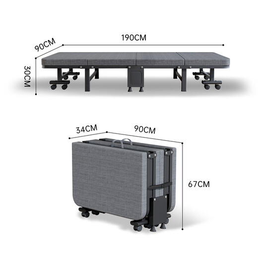 OKeefe folding sheet single nap bed office nap bed camp bed hospital accompanying bed 90cm latex sponge bed