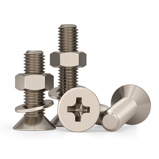 Jinchao national standard TA2 pure titanium countersunk head cross screw nut set combination flat head screw nut flat washer M3*45 (1 set)