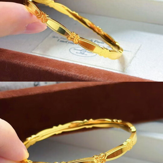 Authentic ancient Xiangyun bracelet, gold-plated silver bracelet, 999 plain ring bracelet, birthday gift for girlfriend, blooming flowers, 54 rings