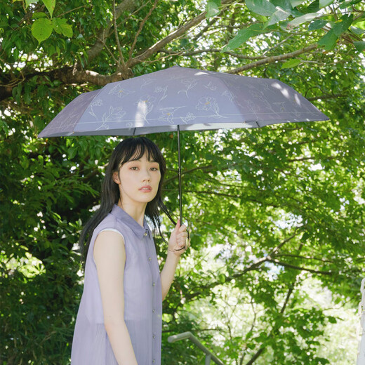 WPC.WPC Parasol klein und tragbar für Frauen mit hochwertigem Haken-Sonnenschutz Sonnenschutz mit Regen Doppelzweck Vinyl Sonnenschutz [Perlreihe] -White 801-15924-102of