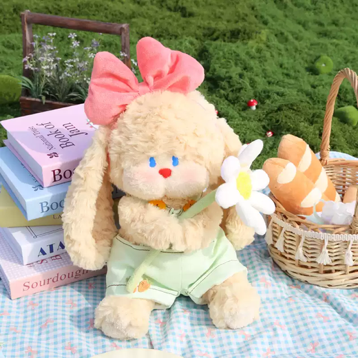 Maternal Mother Naughty Hill Annie Rabbit Doll Plush Toy Soothing Cute Doll Children and Girls Festival Annie Rabbit + Overalls Set + Gift Box
