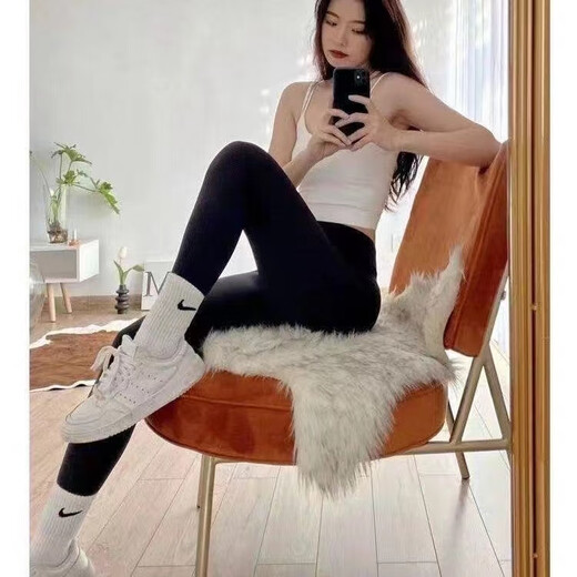 Nike NIKE socks for men and women in autumn and winter ins trend students pure cotton mid-length sports shark pants deodorant basketball 5 white gift box medium tube average size 35-44