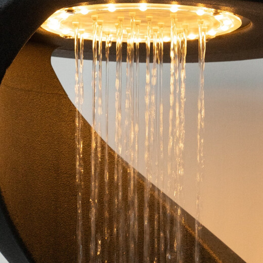 Waterfall of Sea, Sun, Stars, Light and Shadow, Modern Simple Atmosphere Light Decoration, Housewarming Gift, Balcony Terrace, Courtyard Water Decoration, Circulating Water, Black Gray