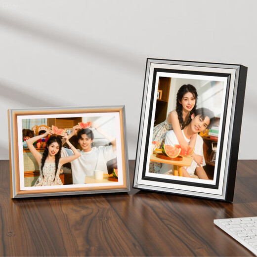 Mengsanyue Photo Studio Grade Aluminum Alloy Frame Customized Photo Frame Setup Family Portrait Wedding Dress Washed Photo Enlargement Children Moyan (High-end Model) 14-inch Setup Table (25*35cm)