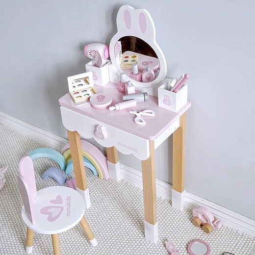 Shantou Lincun children's dressing table dresser play house simulation jewelry box girl princess toy birthday gift annderu large Nordic style dressing table + stool