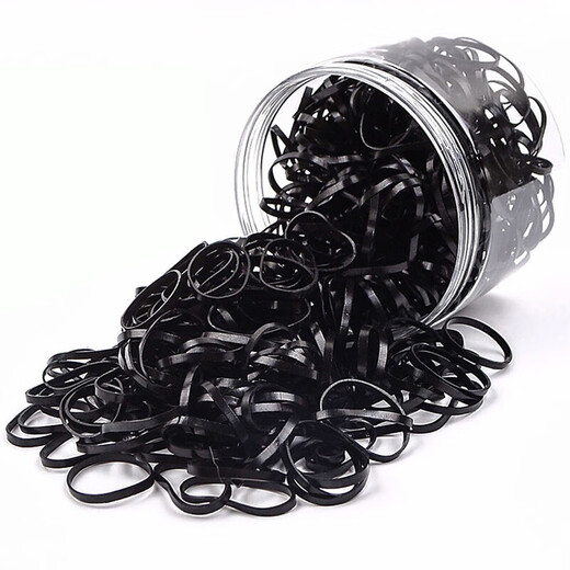 Ye Feili about 500 thickened disposable rubber band headbands high elastic children's rubber band hair band black