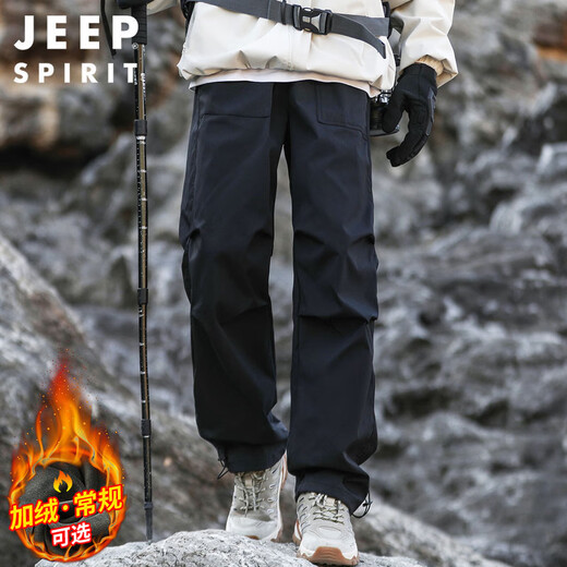 JEEP SPIRIT Jeep American overalls men's autumn and winter loose outdoor assault paratrooper sweatpants black XL
