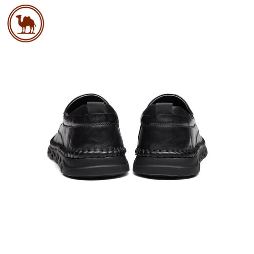 Camel Casual Leather Shoes Men's Business Cow Leather Soft Sole Comfortable Slip-On Men's Shoes P15A297013 Black 40