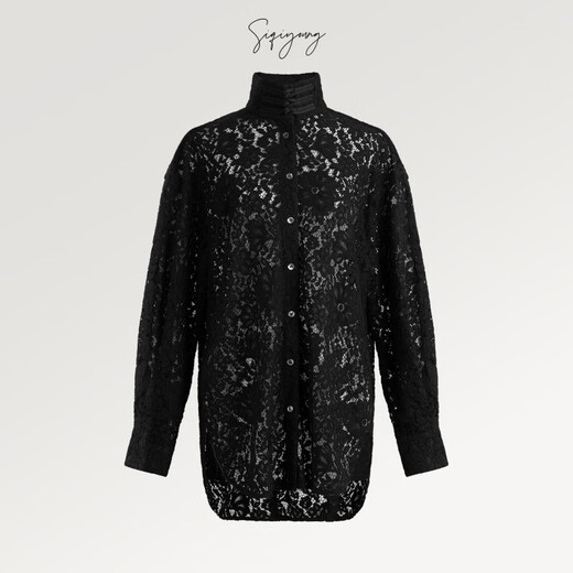 SIQIYOUNG新款盘扣蕾丝设计衬衫复古高级感 白色 M