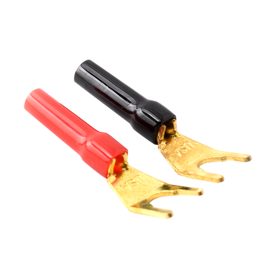 Zejie speaker U-shaped banana fork pure copper gold-plated fork Y-type power amplifier speaker audio plug terminal block pure copper rhodium-plated Y plug 13.3mm No Specifications
