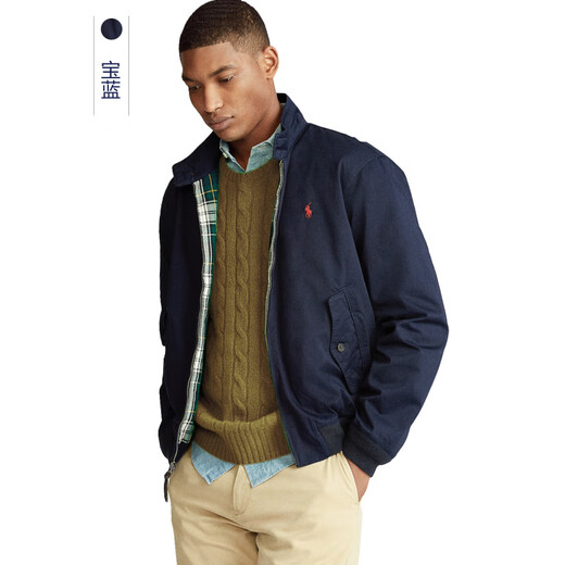 FAME RALPH LAUREN Ralph Lauren lily contract business casual cotton stand collar jacket old cadre jacket khaki baseball collar S recommended 100-130Jin Jin equals 0.5 kg