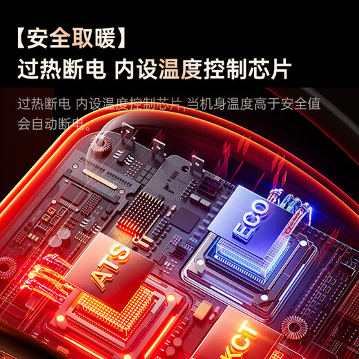 AZMI home heater desktop heater high-power office student dormitory electric heater portable power-saving fast heating energy-saving whole house home mini small portable fast heating 510 Aurora White