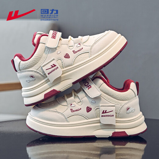 Warrior girls' shoes, winter velvet high-top sneakers, medium and large children's warm cotton shoes WZ-C296L m/burgundy 37