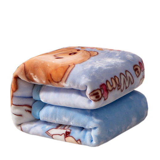 Famous high-quality children's blanket thickened newborn baby blanket baby kindergarten winter nap small blanket coral velvet blanket quilt Love Bear 110*140cm double layer thickened about 2.4Jin Jin equals 0.5kg