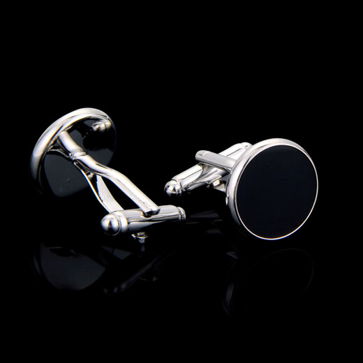IFSONG men's cufflinks French shirt cuff buttons for men women's simple gold and silver shirt cuff buttons gift box black silver edge XK1728B