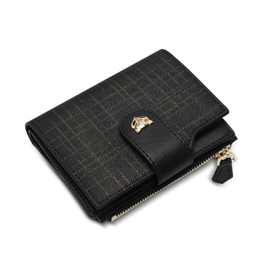 Golden Fox (FOXER) cowhide women's wallet large capacity short card holder wallet wallet clutch bag light luxury girlfriend birthday gift