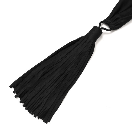 SIQIYOUNG tassel scarf design acetate irregular swing collar French long-sleeved high-end shirt black S