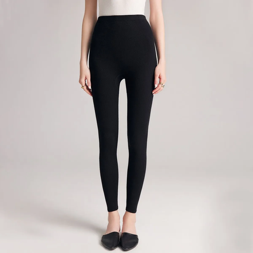 Leggings, tight-fitting long johns, women's velvet thermal pants, women's underwear, autumn and winter cotton pants, spring and autumn style, thickened, elegant black, texture recommended XL