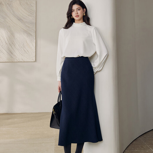 ROEYSHOUSE French off-white lantern sleeve long-sleeved shirt women's winter workplace commuting Kochi slim white shirt 13093 off-white S