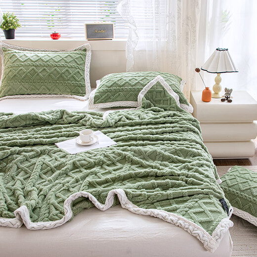 MOJY Winter Sofa Blanket Thickened and Velvet Premium Cover Quilt Blanket A. Lamb Velvet Blanket Thickened Winter Sofa Cover Dark Gray A Side Taffeta + B Side Lamb Velvet 150x200cm Double Layer Thickening Estimated 1.300k