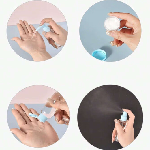 Beauty Tool Set Travel Cosmetic Dispensing Bottle Portable Washing Bag Set Press Spray Bottle Lotion Empty Bottle Travel Distribution Set-Candy Powder 1 Set 1 Piece