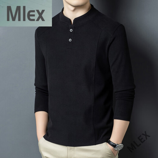 MLEX Xialuo Light Luxury Famous Men's Clothing 2025 Autumn and Winter Double-sided German Velvet Bottoming Shirt Men's Henry Collar Warm and Versatile Long Sleeve Red Brown XL 175 Suitable for 135-145 Jin Jin equals 0.5 kg