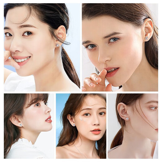 China Gold (CHINA GOLD) One-week silver earrings for women, light luxury high-end gift box, earrings, earrings, wedding anniversary gift for wife and girlfriend’s birthday, one-week earrings, Valentine’s Day gift box, Jingsuda